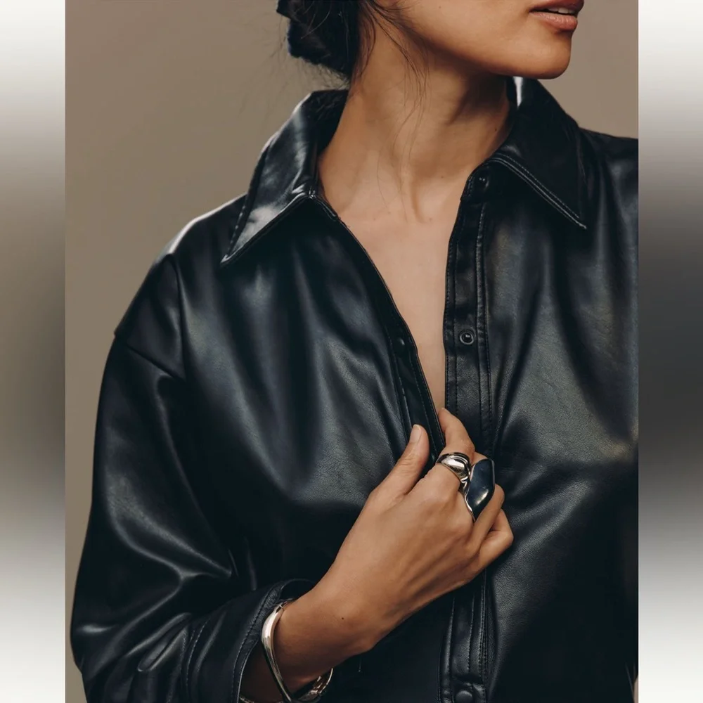 English Factory Faux Leather Dress - Picture 3 of 8